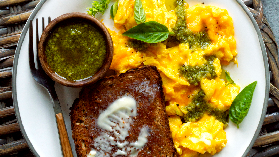 Image of Pesto Scrambled Eggs